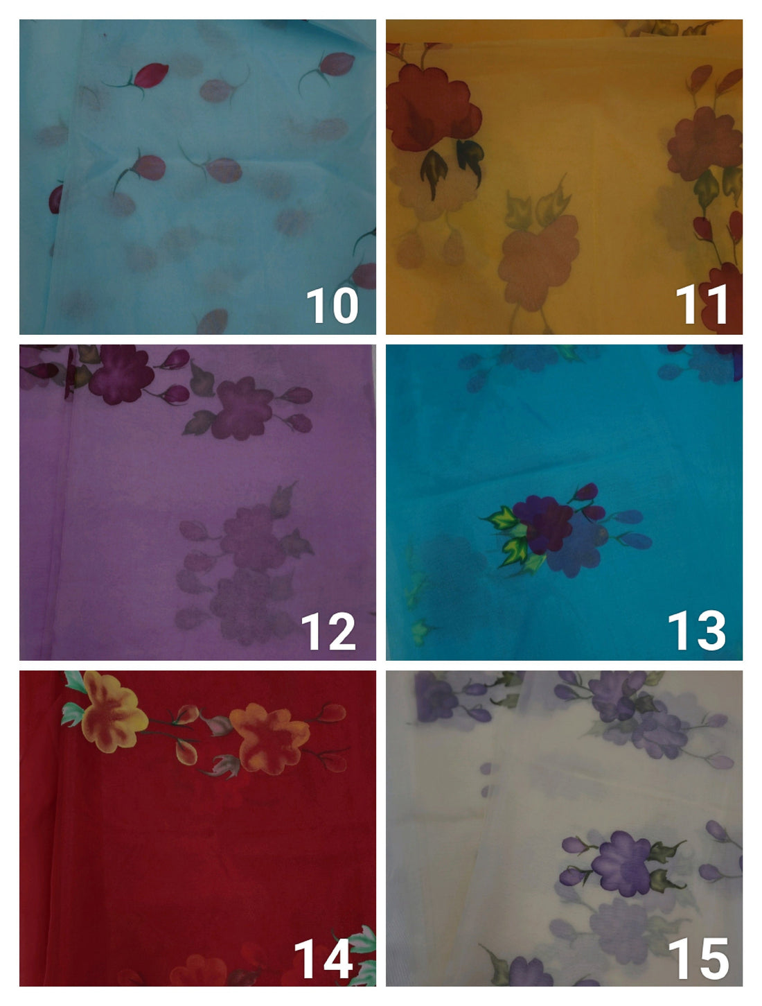 Organza Flower Printed Fabric, Rose Flower HandPrint Silk, Organza Flower Printed Fabric for Wedding Dress, Silk Organza Print Fabric By The Yard/Meter