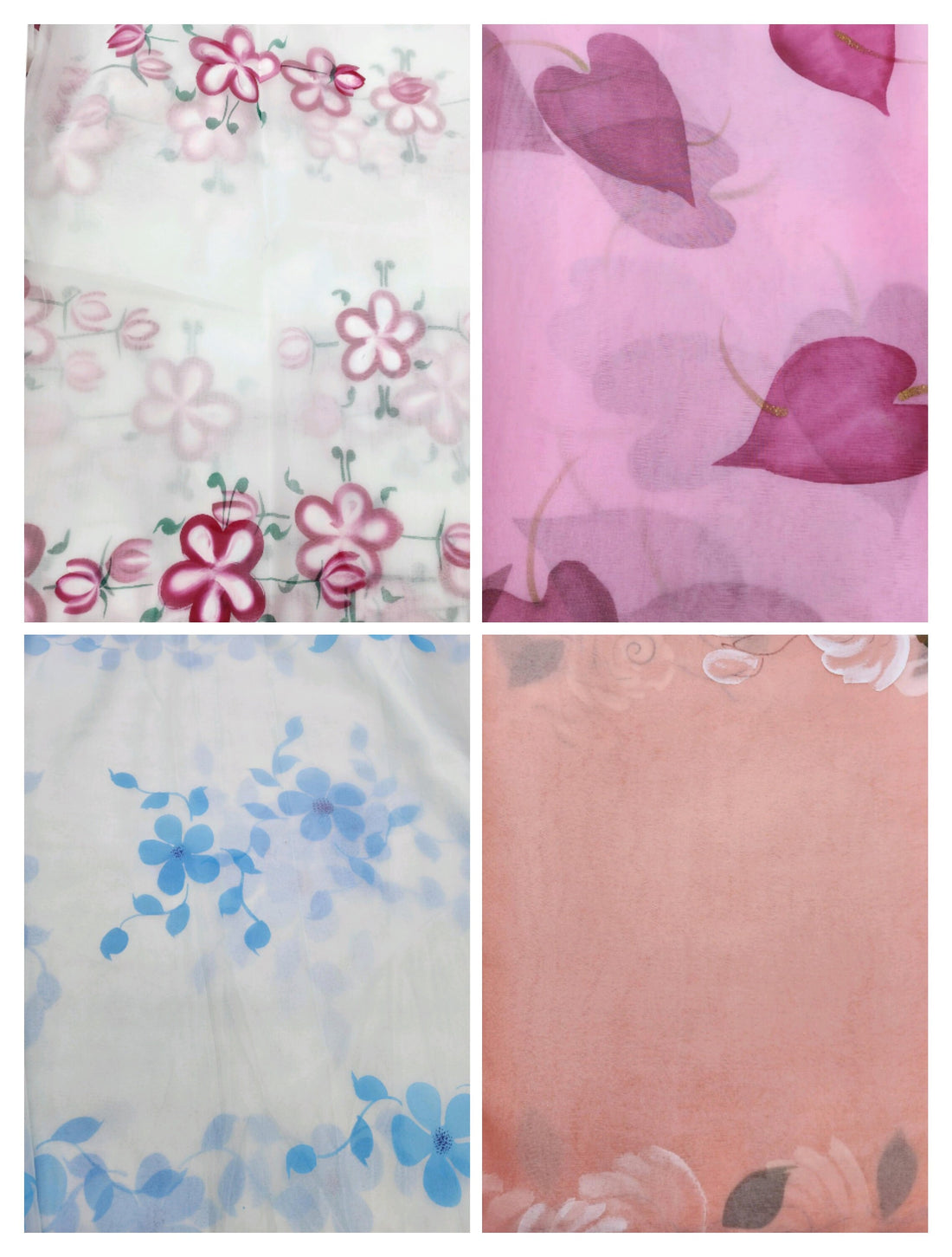 Organza Fabric Flower 3D Printed Fabric by The Yard, Rose Flower Print Organza Faux for Wedding Dress Organza Print Fabric by Meter
