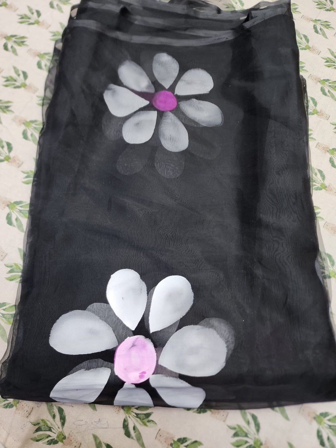 Organza Polyester Flower 3D Printed Fabric by The Yard, Rose Flower Print Polyester for Wedding Dress Silk Organza Print Fabric by Meter